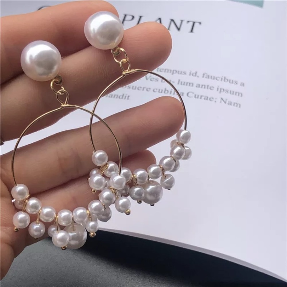 Faux Pearl Earrings - Picture 1 of 4